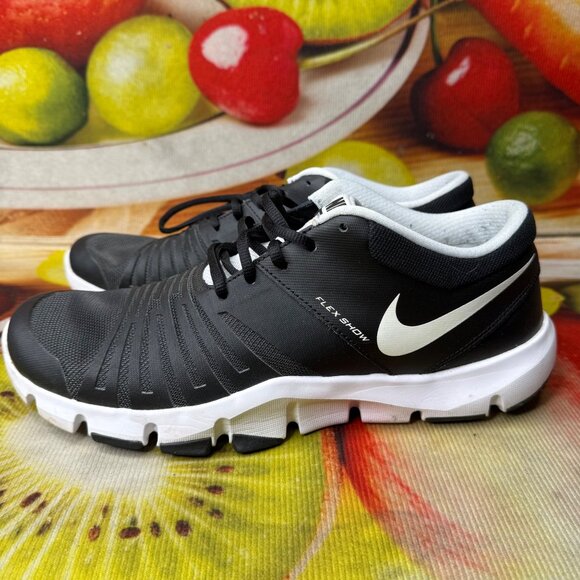 Nike Flex Show Mens Size 11.5 Black & White Athletic Training Sneakers - Picture 1 of 10